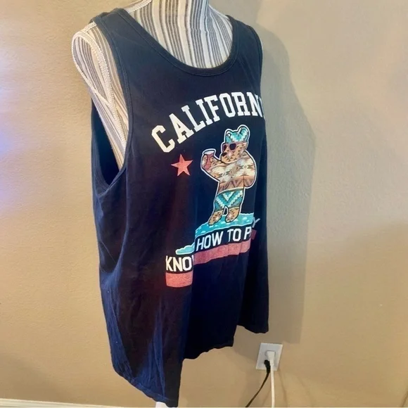 Vintage California Tank XL 100% Cotton Black Southwest Design Riot Society - Picture 5 of 14
